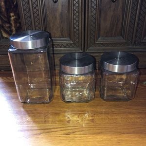 Glass Canisters (set of 3)